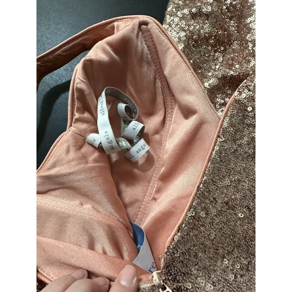 alfred angelo Peachy Sequence Prom/bridesmaid/formal high low hem dress size 2‎ - Picture 6 of 7